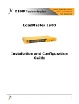 KEMP Technologies LoadMaster 2500 Installation And Configuration Manual