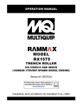 MQ Multiquip RX1575-SN-3069933 RAMMAX Articulating Frame Operation Manual