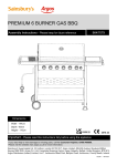 Argos Home Premium 6 Burner Gas BBQ Instruction Manual