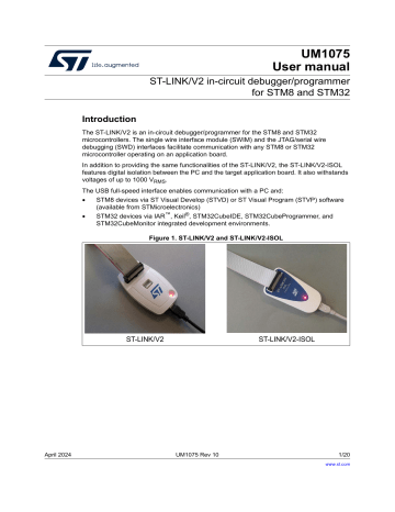 ST LINK-V2 In-Circuit Debugger Programmer Manual | Manualzz