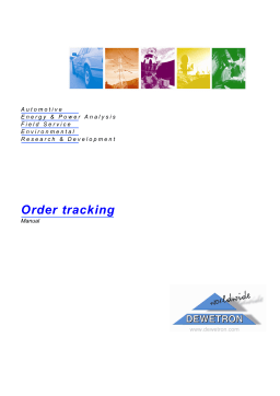 Dewetron DS7 Manual - Order Tracking and Rotating Machinery Analysis