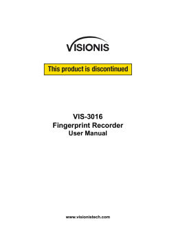Visionis VIS-3016 Fingerprint Recorder Manual