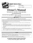 Iron Oak BHVH2613GXS Owner's Manual